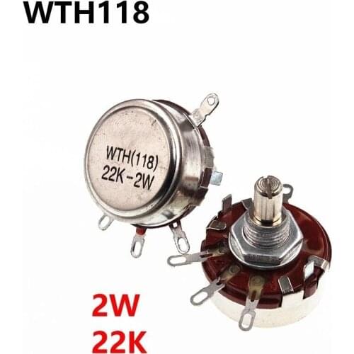 5Pcs WTH118 2W 22k Single Turn Carbon Film Potentiometer