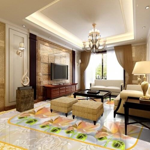 Free Shipping European - style pattern shading stone 3D floor stereo non-slip custom bathroom living room mural wallpaper