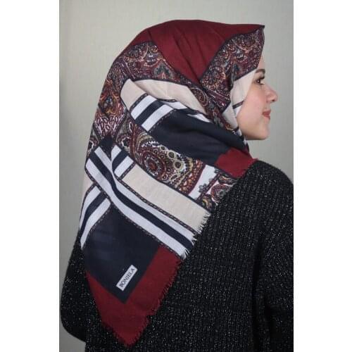 BONJELA PATTERNED COTON SCARF-DESEN-55-RENK-14