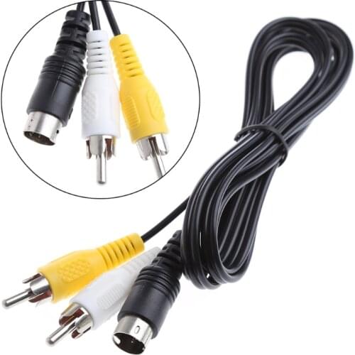 Black 1.5M/5FT Audio Video AV Stereo Composite Adapter Cable For SEGA Genesis/MD