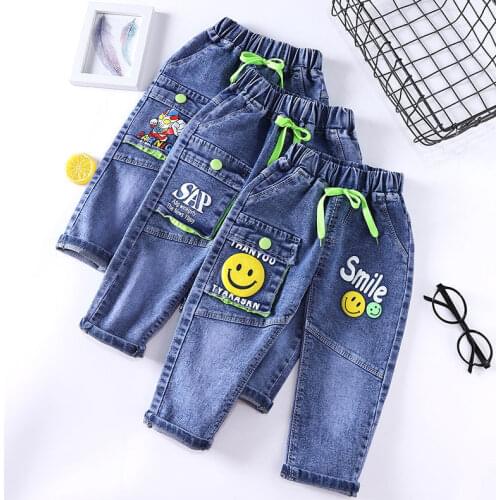 Boys and Girls' Jeans Autumn / Winter 2020 New Cool Childrens Korean Style Casual Sports Pants Trend
