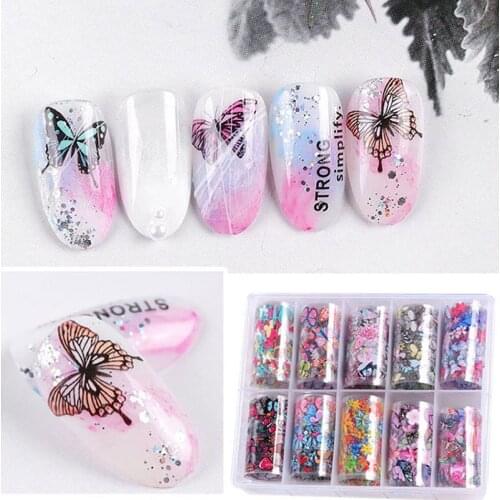 1box 100*4 CM Nail Foils Transfer Rolls Butterfly Flower Letter Heart Pattern Nail Sticker For Nail Art DIY Manicure Accessories