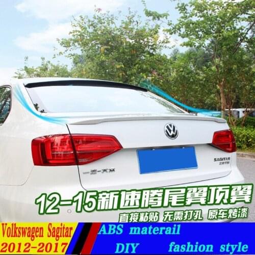 Use for volkswagen sagitar lip 2012-2017 model spoiler with light High Quality ABS Material Car Rear Wing Primer Color spoiler
