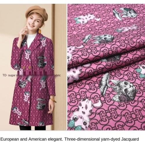 Big-brand three-dimensional cat pattern yarn-dyed jacquard fabric, sewing fabric factory shop is not out of stock
