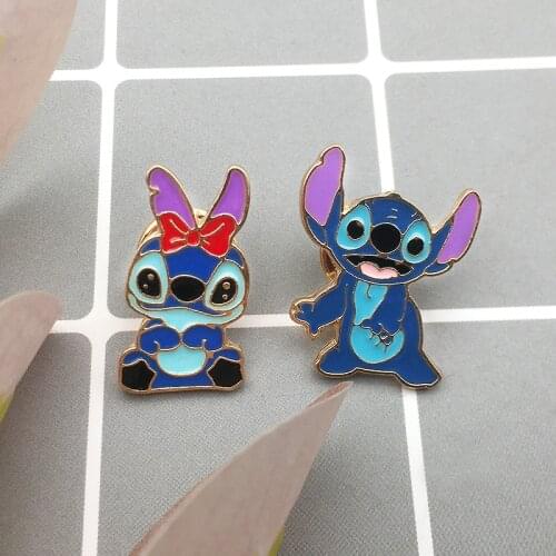 Disney Stitch Brooch Ins Animation Shawl Buckle Cartoon Stiller Metal Scarf Button Clothing Accessories Badge Pin