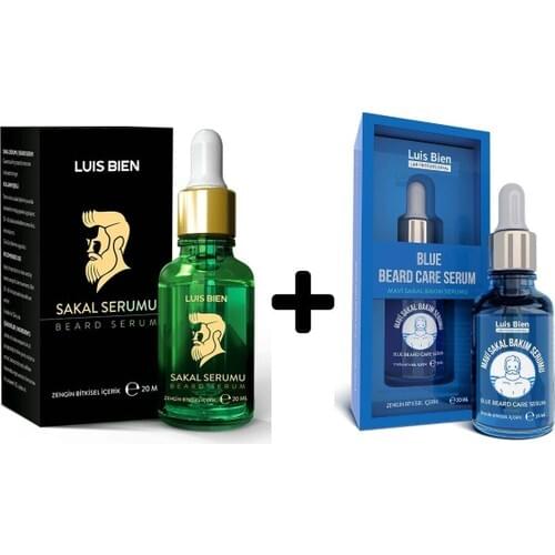 Luis Bien Green Beard Serum + Blue Beard Serum Set beard gürleştirici seyrek whiskers gürleştirir beard care set
