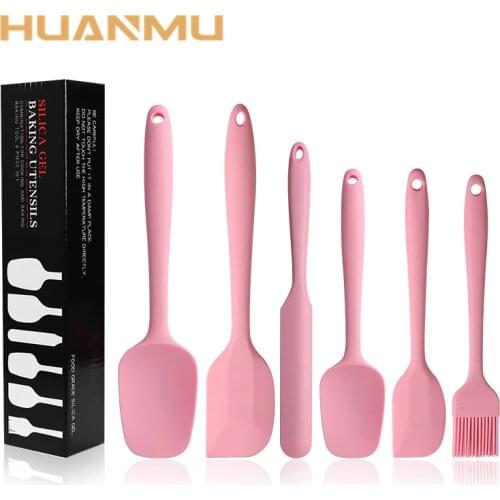 6Pcs/Set Silicone Baking Tools Set Cake Biscuit Tool Baking Scraper Spatula Scraper Brush Bakery Tools For Kitchen