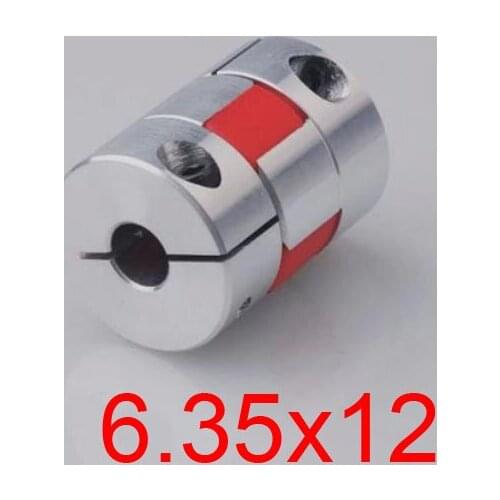 New 6.35x12 6.35mm 12 aluminium flexible shaft Jaw spider Plum Coupling servo motor rolling ball screw coupler CNC Encoders D25