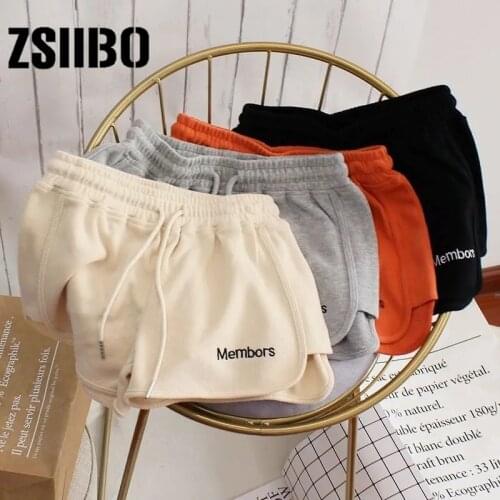 Summer 2021 new high-waist embroidered letters, wear anti-glare pants, ladies all-match casual home sports shorts shorts female