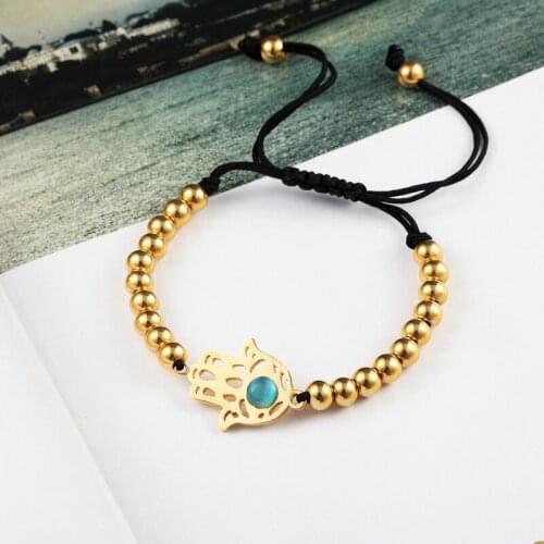 New Adjustable Size Evil Eye Beads Bracelet Stainless Steel 3 Color High Quality Bracelets Jewelry Pulseras Wholesale