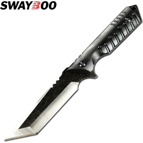 G10 Handle Fixed Blade Hunting Knife Integrated Black Camping Straight Knife High Quality Hardness kydex Case Knife Tactical