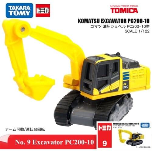 Original Tomy Mini World Komatsu Excavator No. 9 Construction Vehicle Mode Kit Model Birthday Toys for Boys 439172