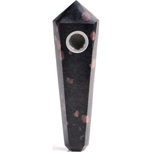 Drop shipping Natural Quartz Snowflakes obsidian crystal smoking pipe tobacco pipe point wand cigarette holder china X37