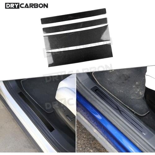 Carbon Fiber Door Sill Cover Decorative Stickers For Tesla Model X 2015-2019 Auto Door Threshold Protector Accessories