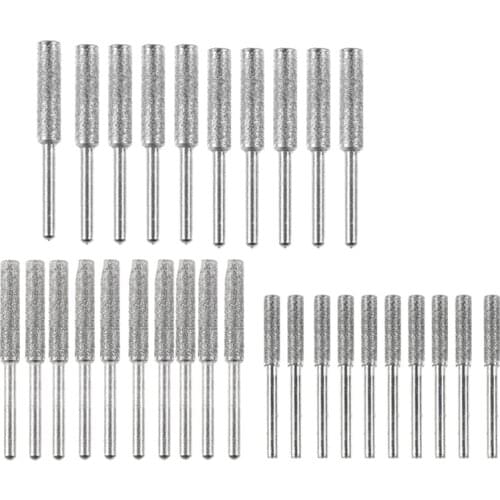 30 Pieces Chainsaw Sharpener Stone Burr Grinding Stone File, Polishing Grinding Tool Grinding Bits, 4 mm/4.8mm/5.5mm