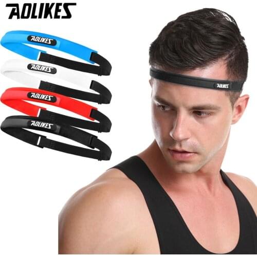 AOLIKES silicone guiding sweat head band sweatband elastic headbands Outdoor Sports Headwear Sweatband Belt Silicone Guiding Swe