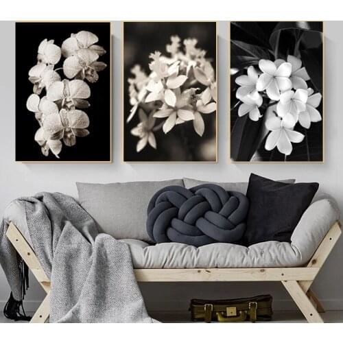 Nordic Minimalist Flower Black and White Lily Canvas Painting Poster and Prints Wall Art Pictures Living Room Modern Home Decor