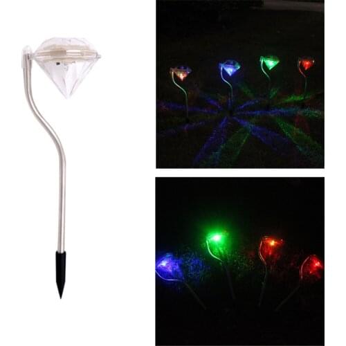 Solar Diamond Light Solar Stainless Steel Lawn Light LED Garden Light Colorful Decorative Lights