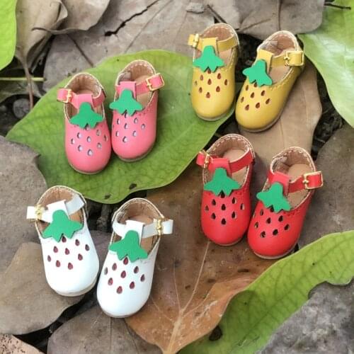 Blythes doll shoes fit for 1/6 OB24 azone size fashion new retro mulberry cute strawberry shoes white powder yellow red