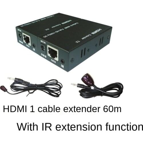 HDMI-compatible Cable Extender 60 Meters with IR Extension Single Network Cable Network Transmission 60 Meters HDMI-compatible