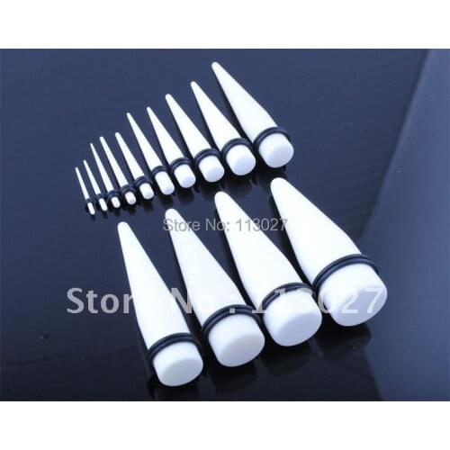 Ekoo Body Jewelry Big Gauges White Acrylic Ear Expander 14mm-25mm Lot of 30 pcs