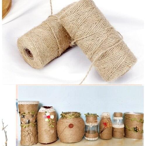 10/30/100 M Natural Vintage Jute Rope Tree Leaf Rattan Twine Burlap Ribbon Crafts DIY Handmade Sewing Wedding Party Decoration