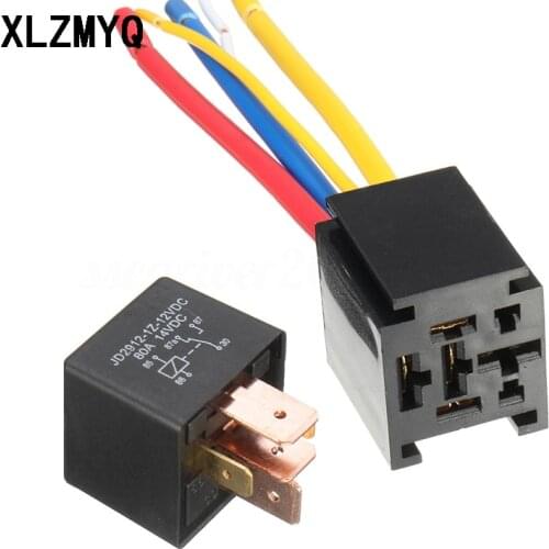 80a DC 12V/24V 4 5 Pin 4p 5p Waterproof Car Relay Automotive Relays 80A For Head Light Air Conditioner With Relay Socket