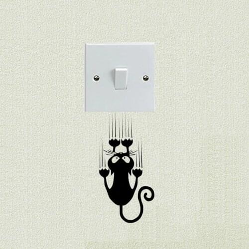 Animal Decorative Vinyl Wall Decals Funny Cat Personality Switch Sticker 2SS0453