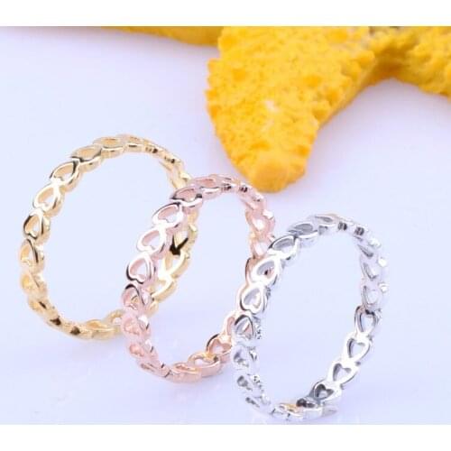 100% 925 Sterling Silver Pan Ring New Romantic Heart-shaped Hollow Out Fashion Ring For Women Wedding Party Fashion Jewelry