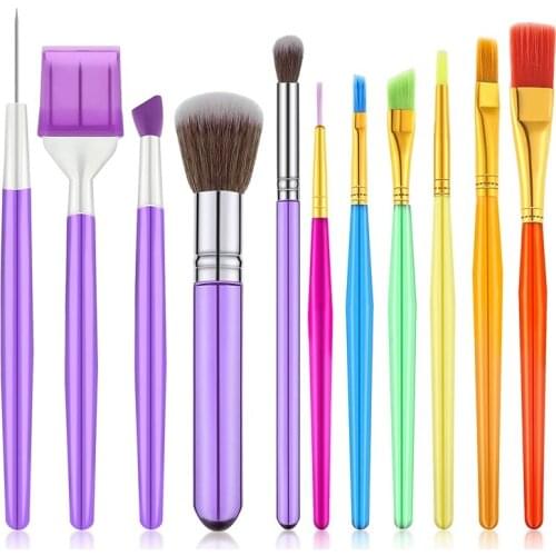 11 Pcs Cake Decorating Brushes Tools Set Cookie Decoration Brushes Fondant Decorating Tools Fondant Decoration Supplies