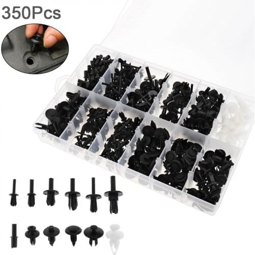 12 Kinds 350pcs Universal Plastic Car Body Bumper Push Pin Clip Rivets Fastener Expansion Screws Kit with Storage box