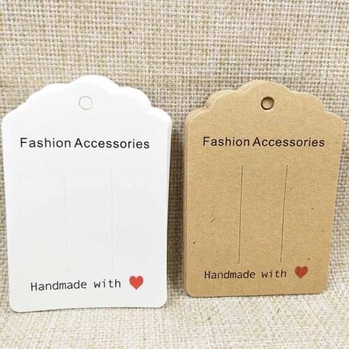2018 hot sale new zerongE jewelry white/kraft paper cardboard hair clip hair claws blank card 100pcs per lot