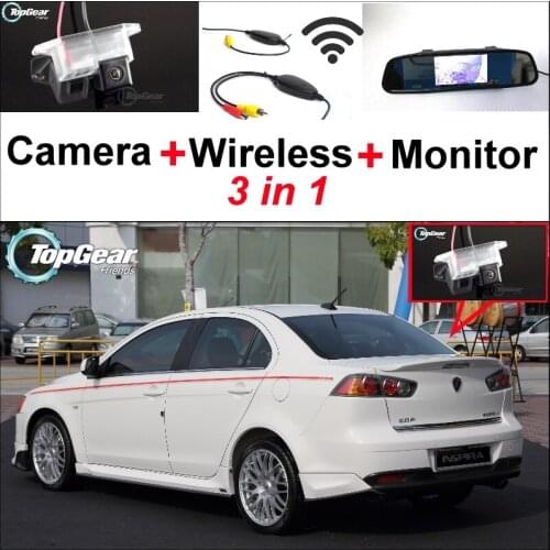 3 in1 Special Rear View Camera + Wireless Receiver + Mirror Monitor Easy Back Up Parking System For Proton Inspira 2007~2015