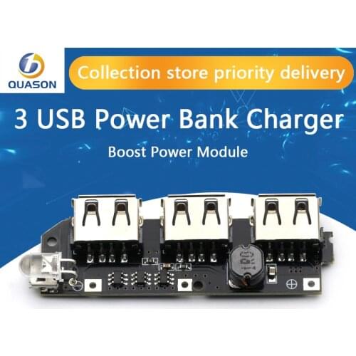5V 1A 1.5A 2.1A 3 USB Power Bank Charger Circuit Board Step Up Boost Power Module + 5S 18650 Li-ion Case Shell DIY Kit Powerbank