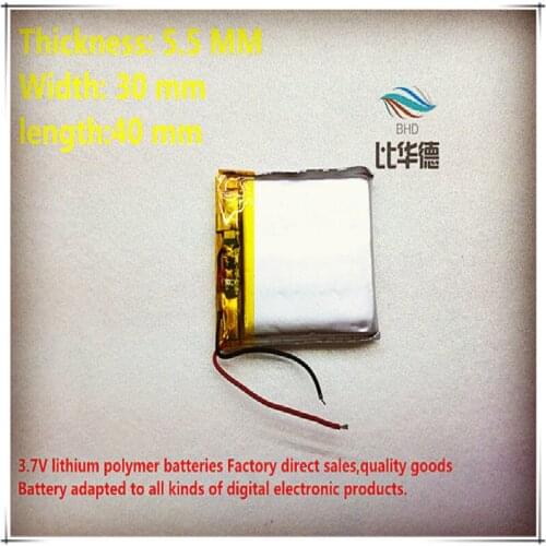 533040 553040 600mah lithium-ion polymer battery quality goods of CE FCC ROHS certification authority