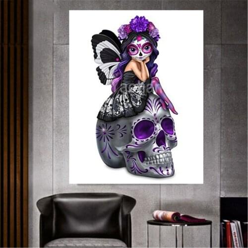 5D DIY Diamond Painting cross stitch skull butterfly fairy elf mosaic full square/round diamond embroidery rhinestone painting