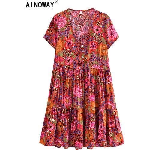 Летние платья с коротким рукавом Ainoway China At AliExpress