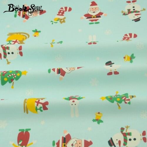 Booksew 100% Cotton Twill Fabric Home Textile Quilting Christmas Design Cloth DIY Patchwork Cushion Bedsheet Doll Craft Tecido