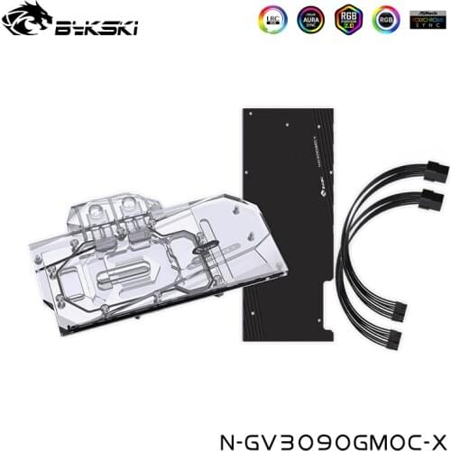 Bykski Watercooler For GIGABYTE Geforce RTX 3080 GAMING OC 3X 10G ,3090 EAGLE OC 24G ,Full Cover Water Block, N-GV3090GMOC-X