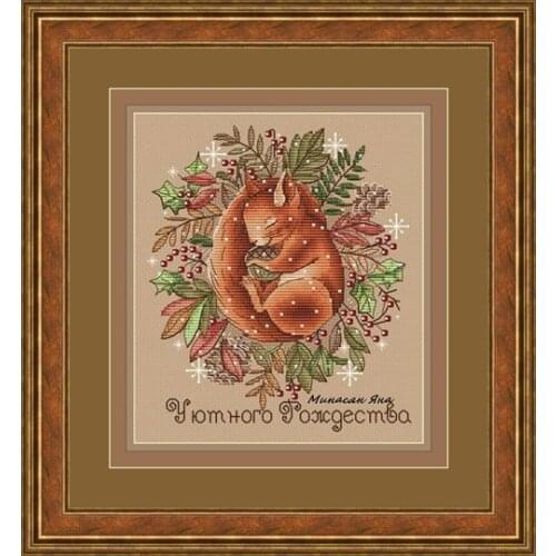 DD Rabbit and fox with love cross stitch kit canvas stitching embroidery Bonnie Rabbit - Little Fox in Sleep