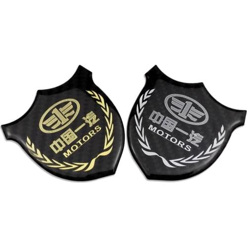 For FAW Charade V5 V2 B50 Vela Besturn Sagitra Magotan Car Trunk Shield Emblem Carbon Fiber Body Sticker Decoration