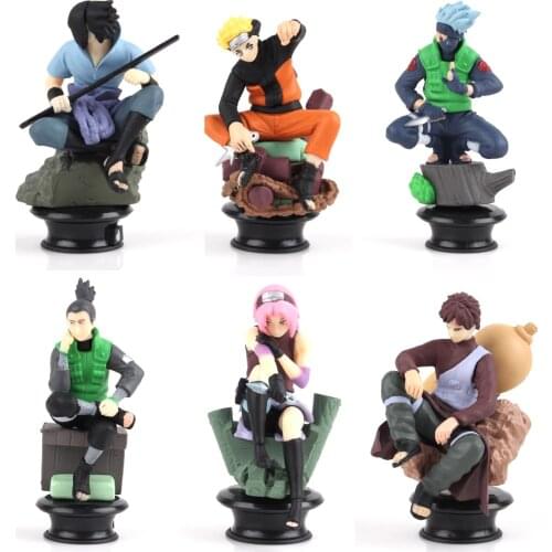 Naruto Shippuden Anime Model Figurine Sasuke Gaara Action Figure PVC 7CM Statue Collectible Toy Car Decoration Doll Figma