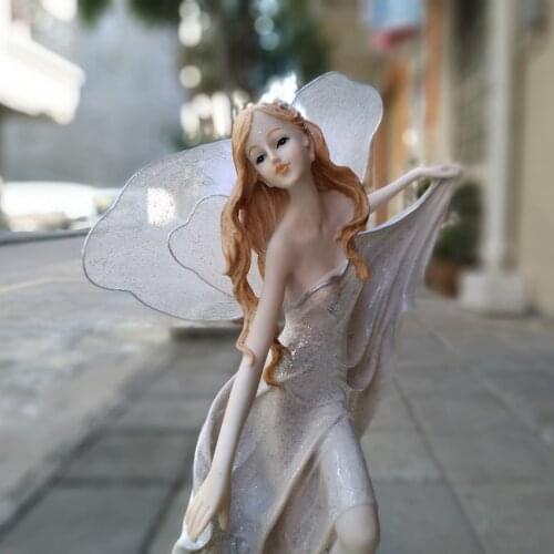 European beautiful home decoration angel figurin statue fairy elf statue wedding gift home room decor decoration ornaments(A655)