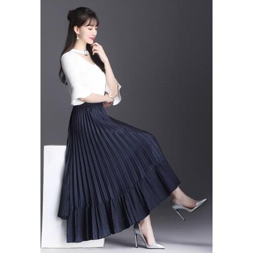 HOT SELLING pleated long skirt romantic aesthetic autumn and winter female bust skirt IN STOCK