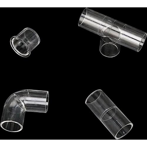 ID20/25mm acrylic connector three-way straight elbow coupling adapter water cooling Transparent Hard Tubes pipe fittings 2pcs