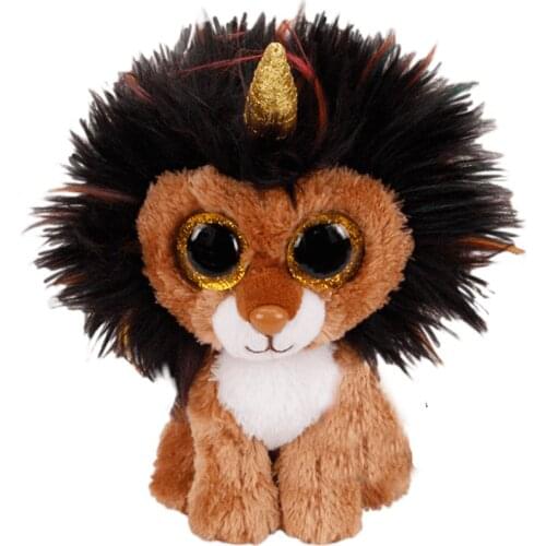 New 6" 15cm Ty Big Eyes Stuffed Peas Plush Toy Animal Soft Big Glitter Eyes Ramsey Lion Doll Collection Boy Girl Birthday Gift