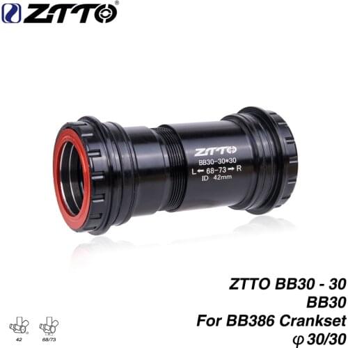 ZTTO BB30 30 Threaded Press Fit Bottom Bracket for BB30 (42x68/73mm) Frame to BB386 Crankset 4 Bearings Bicycle Bottom Bracket
