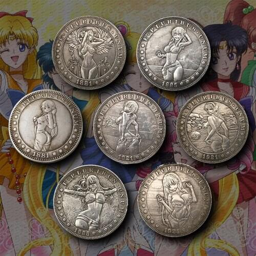 Cute Girl America Hobo Nickel Creative Souvenir Plated Antique Coin Collectible Coin Old Commemorative Ancient Coin Replicas