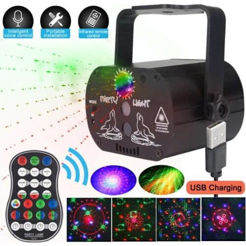 3W LED RGB Mini Laser Professional Stage & DJ Light 60 Pattern for DJ Disco Party KTV Projector Lighting USB connection