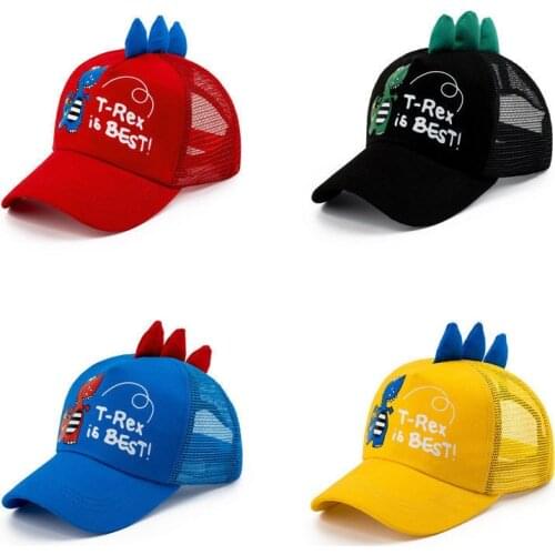 1 PC Fashion Boy Girls Hat Dinosaur Embroidered Cap Fashion Kids Baseball Caps Summer Beach Sun Peaked Hat Adjustable Hats
